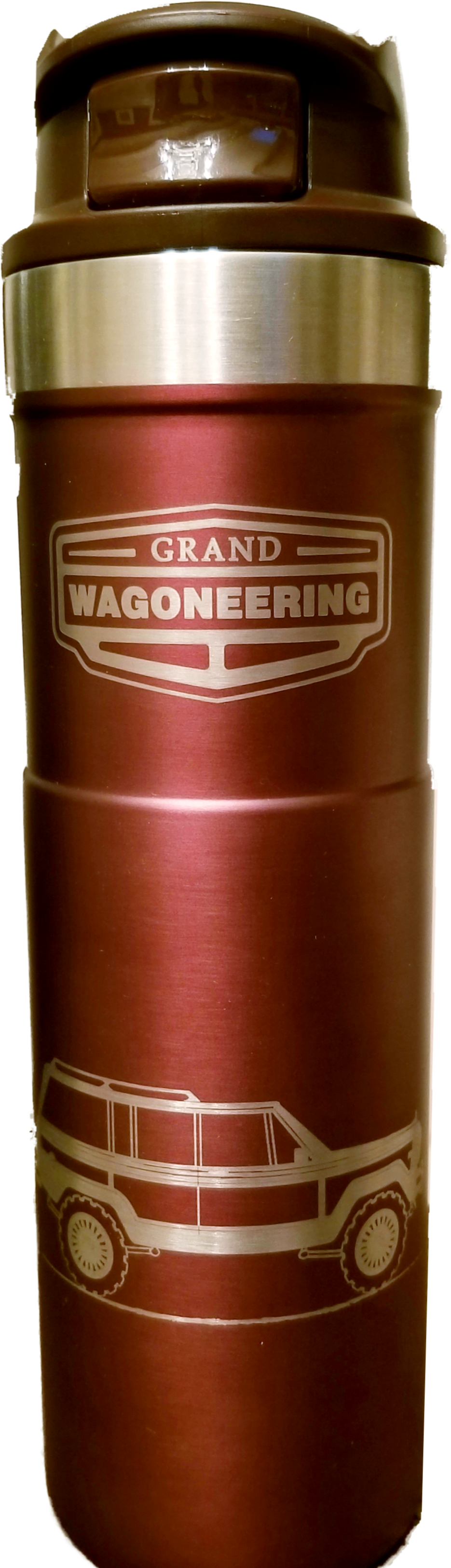 Grand Wagoneering 20 0z Trigger Action Travel Mug "Grand Wagoneer" design