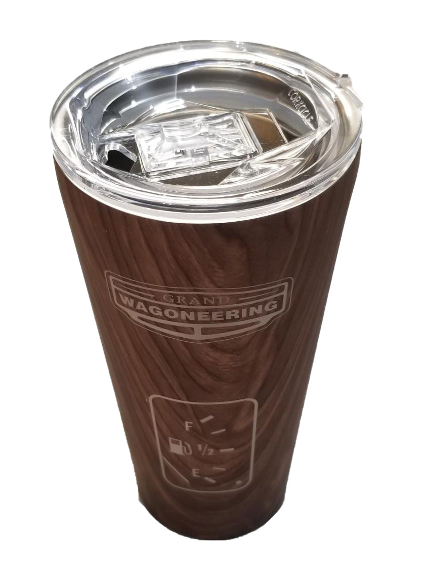 Grand Wagoneering 24 oz Corkcicle Tumbler "Smiles Per Gallon" design