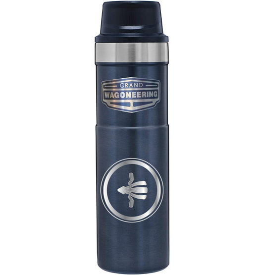 Grand Wagoneering 20 oz trigger action travel mug "Squid Launcher" design